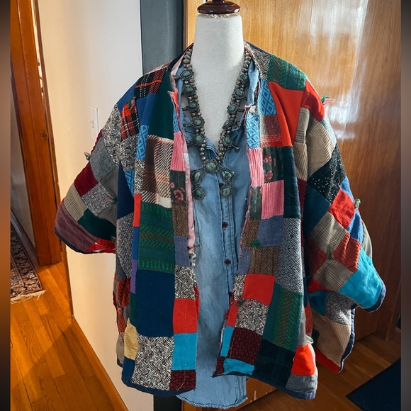 Handmade Colorful Patchwork Quilt Jacket - Picture 1 of 2